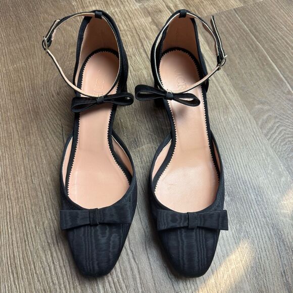 J.‎ Crew | Millie Bow Ankle Strap Heels in moiré - Picture 2 of 9